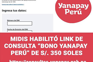 Bono Yanapay: LINK para obtener información del bono